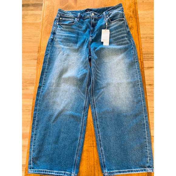 NEW Quince Bella Stretch Barrel Jeans Atlantic Blue High Rise Size 33 - Picture 5 of 14